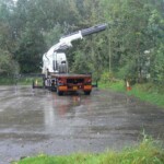 Lorry has just unloaded the first container