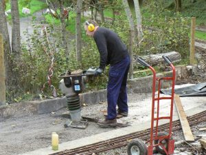 David using a noisy wacker