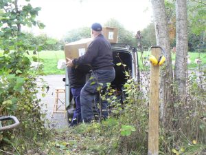 Unloading the roller door