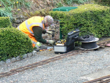 Peter W working on the signalling system